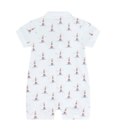 Lighthouse Print Romper Short Sleeve