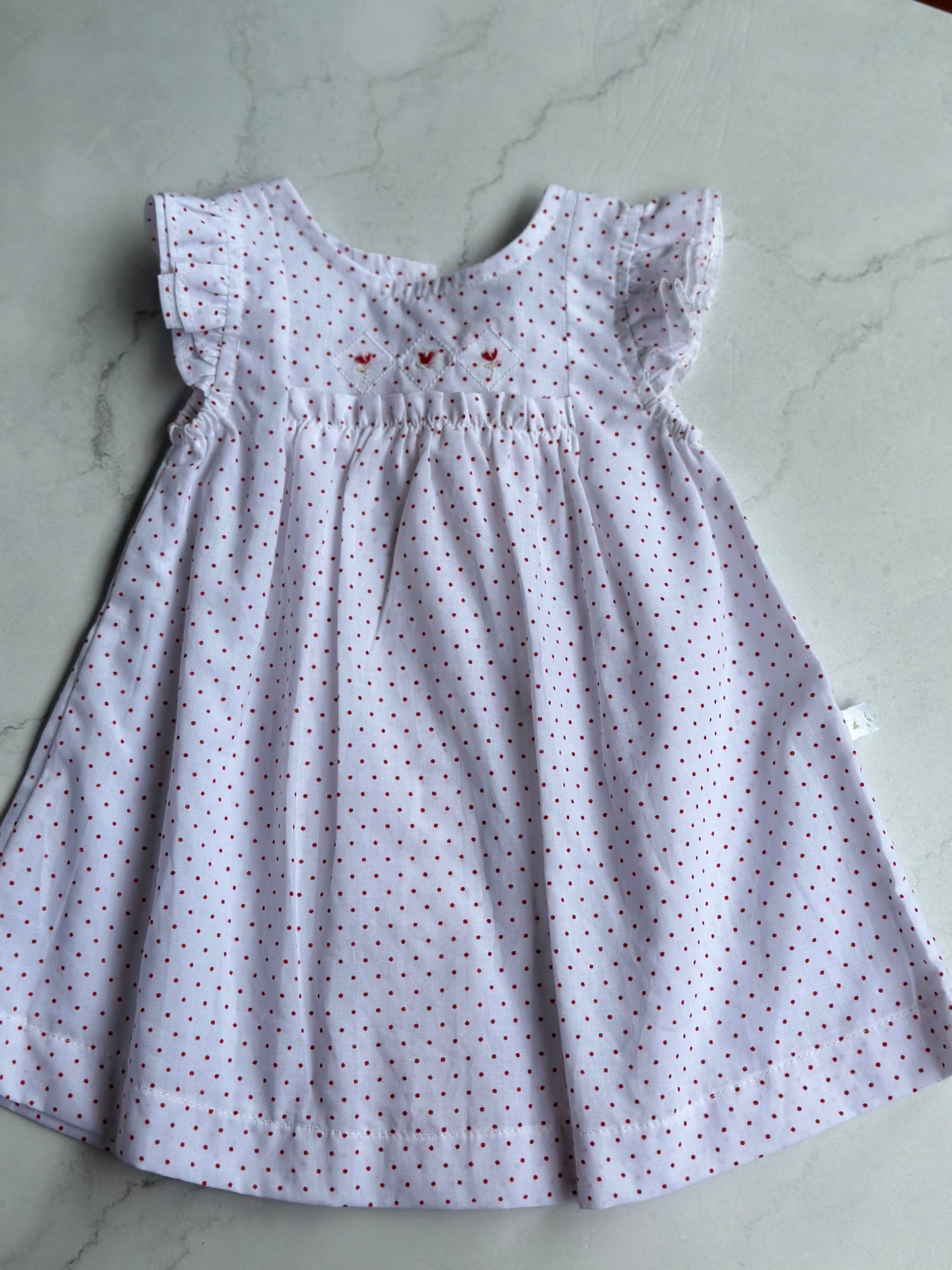 Vestido de puntos rojos